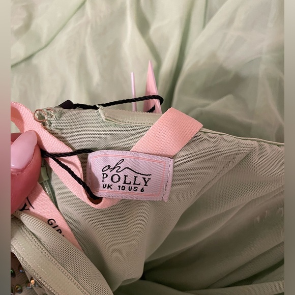 Oh Polly Daleyza Green Embellished Dress - Picture 4 of 7